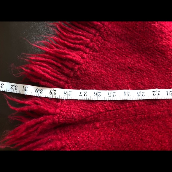 cozy bright red poncho. - Picture 6 of 6